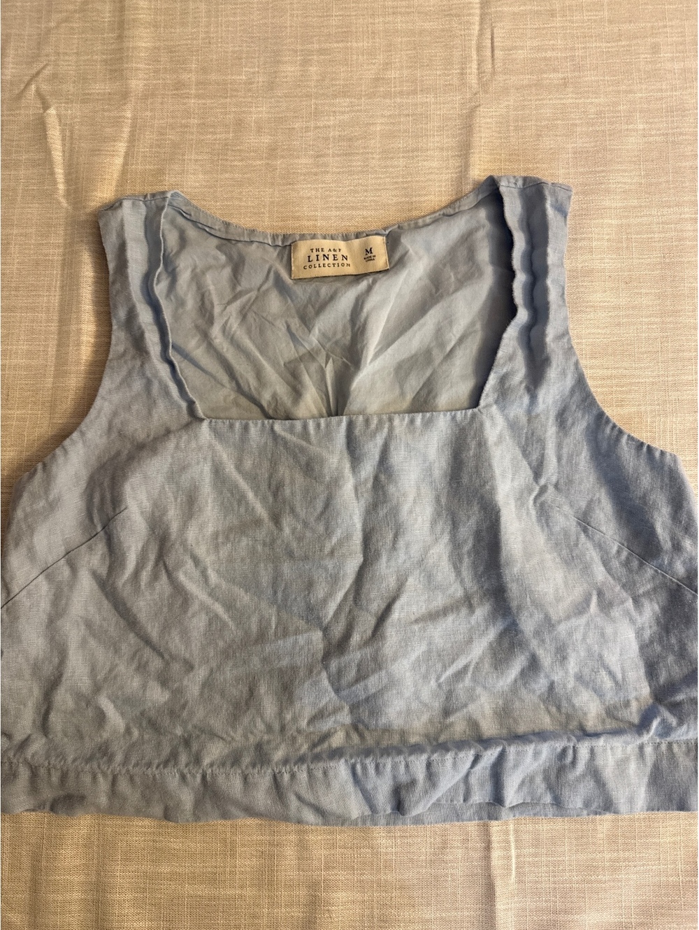 Abercrombie & Fitch Linen Collection Light Blue Crop Top Medium